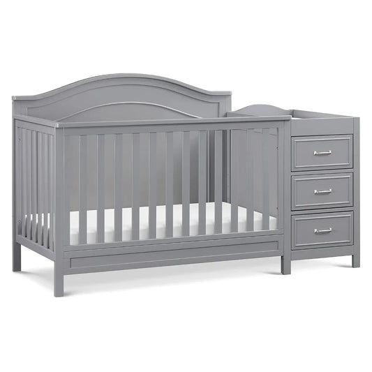 XMSJ 4 In 1 Convertible Baby Crib With Changing Table