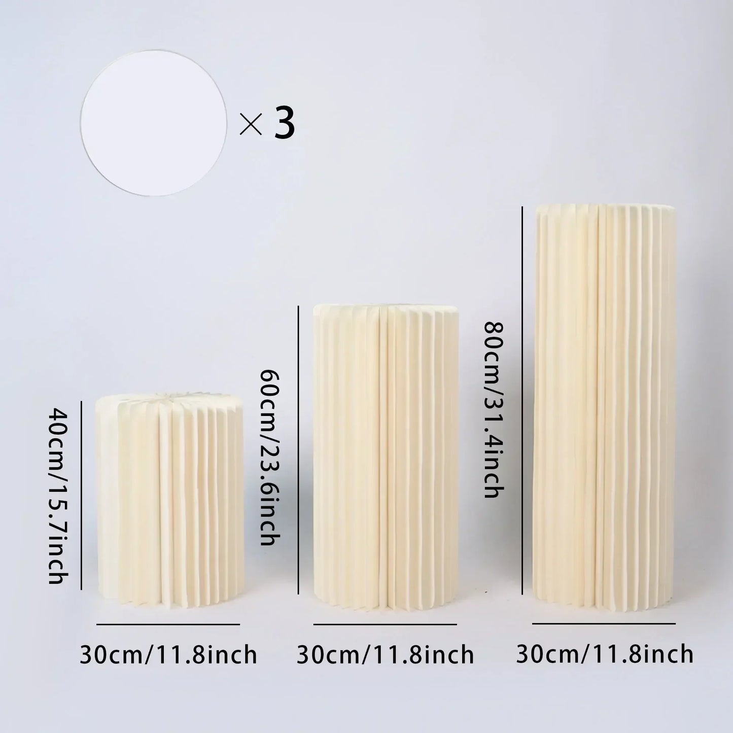 Foldable Paper Columns Cylinder Stands for Wedding and Party Decor