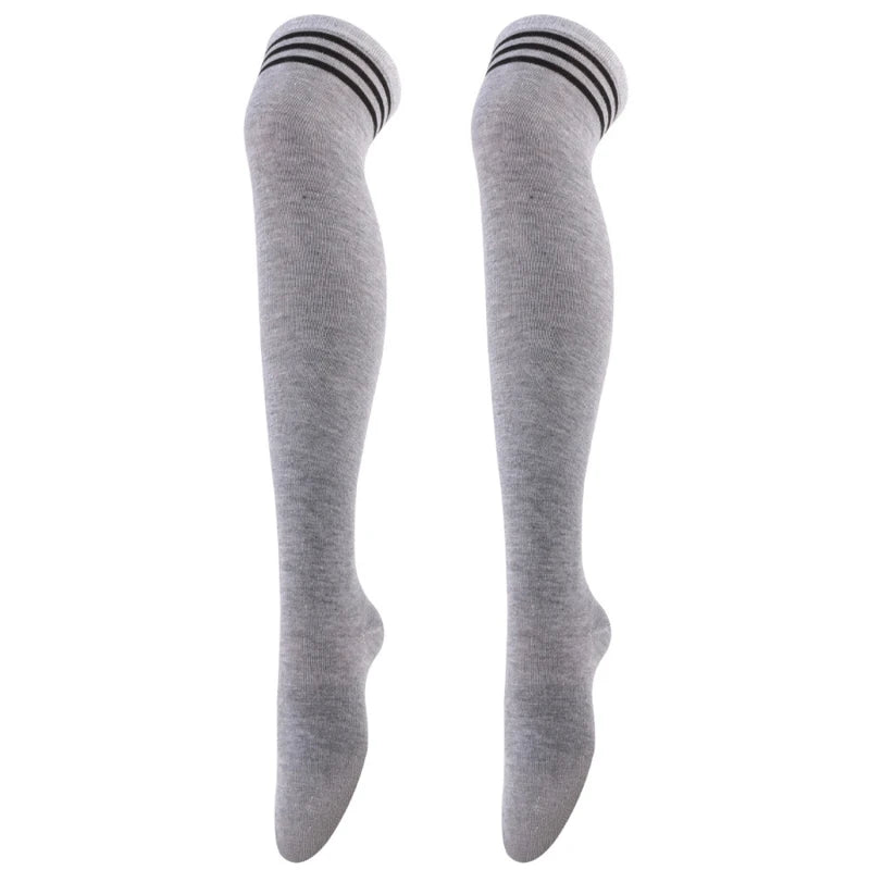 Striped Over Knee Thigh High Socks For Women Comfort