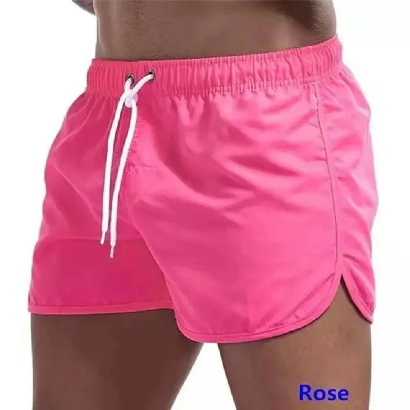 Men's Low Waist Surf Trunk Swim Short With Pockets Beach Board Shorts Bathing Suit Nylon Quick Dry