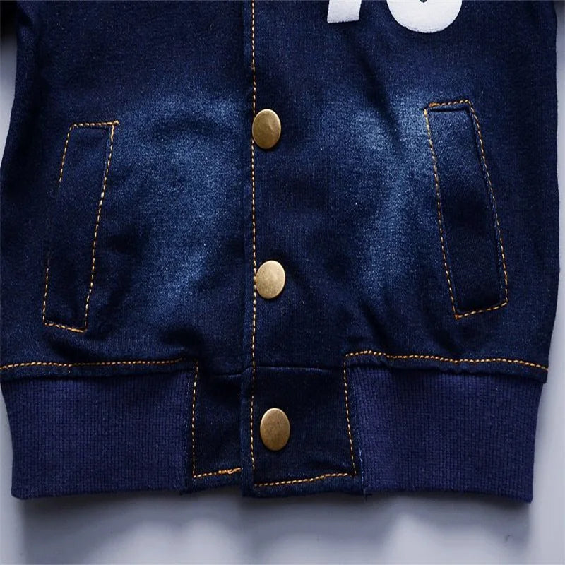 BibiCola Toddler Boy Spring Autumn Coat And Jeans Set