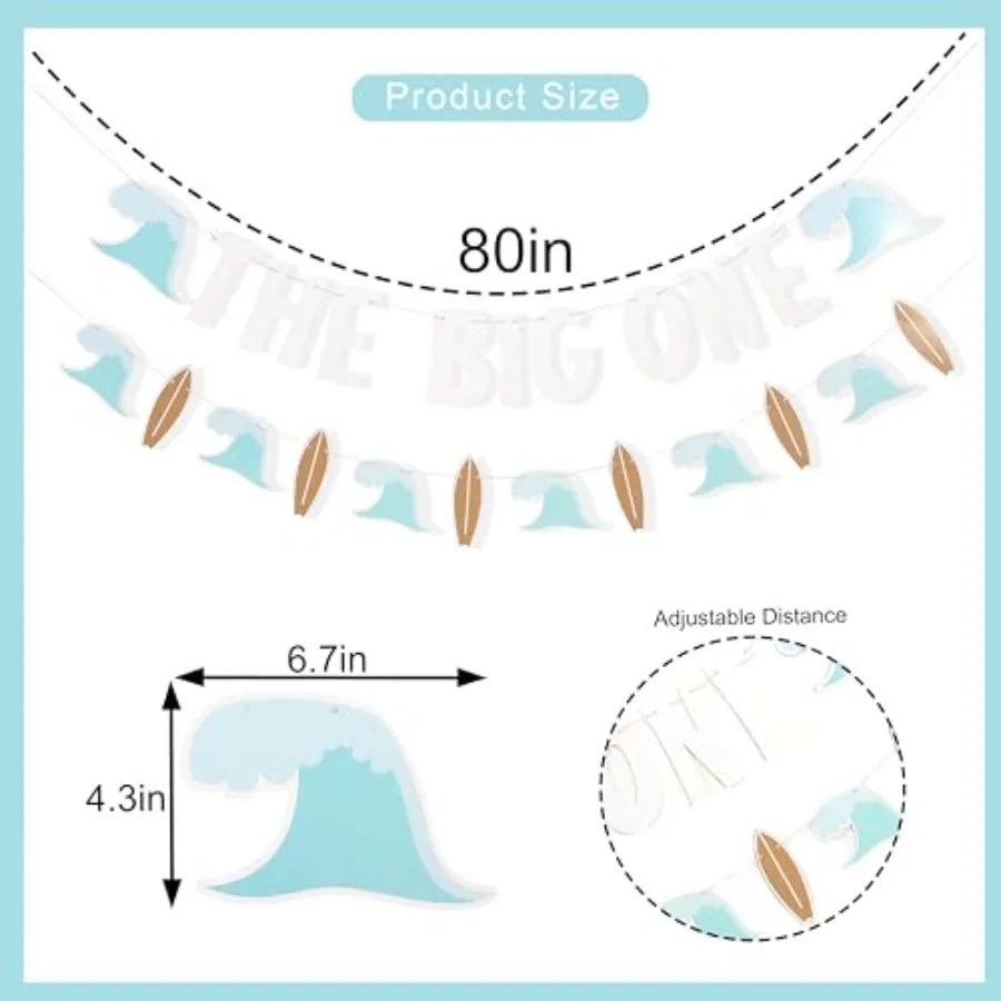 Classic Wave Party Banner For Beach Birthday Celebration