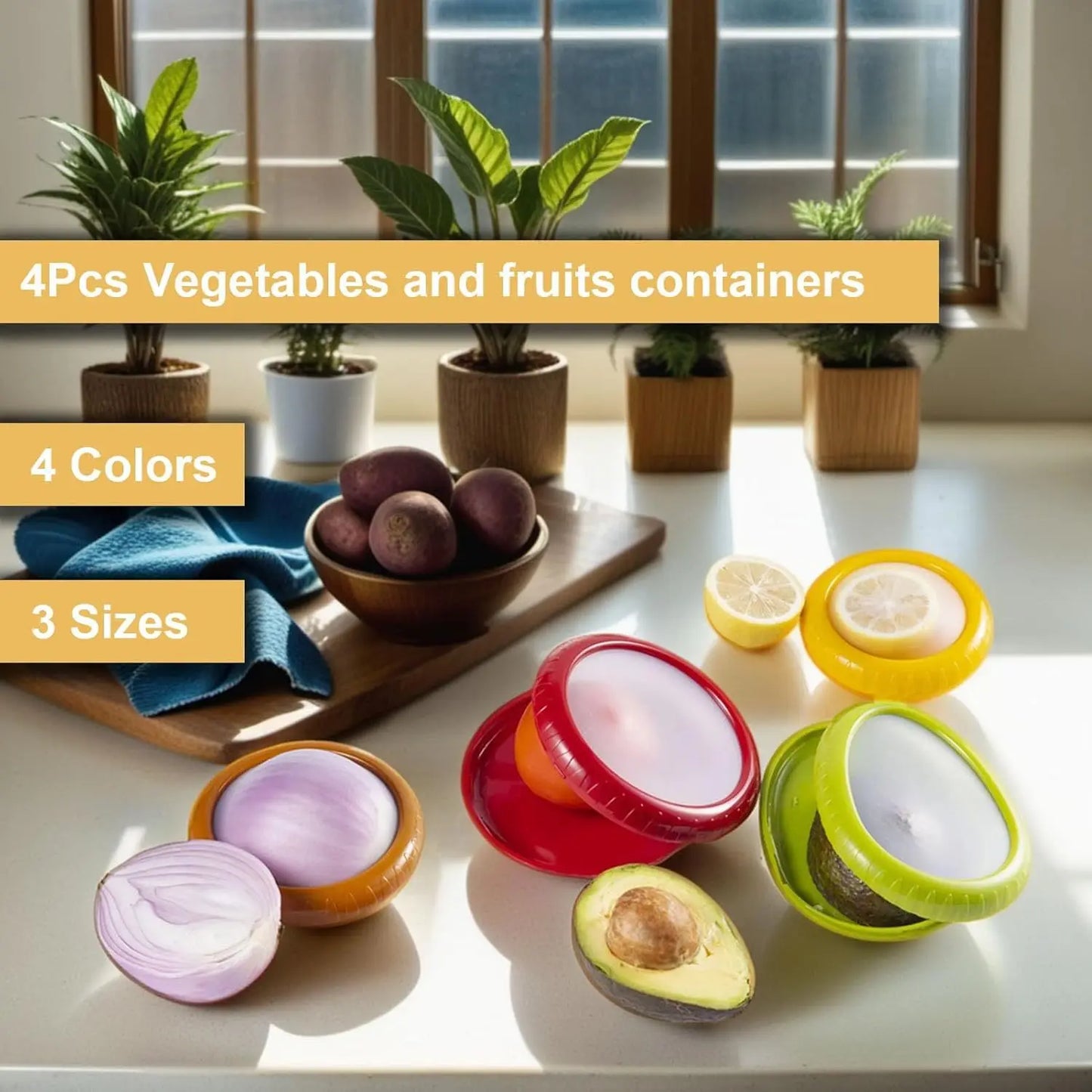 Avocado Saver And Onion Storage Silicone Fruit Box Set