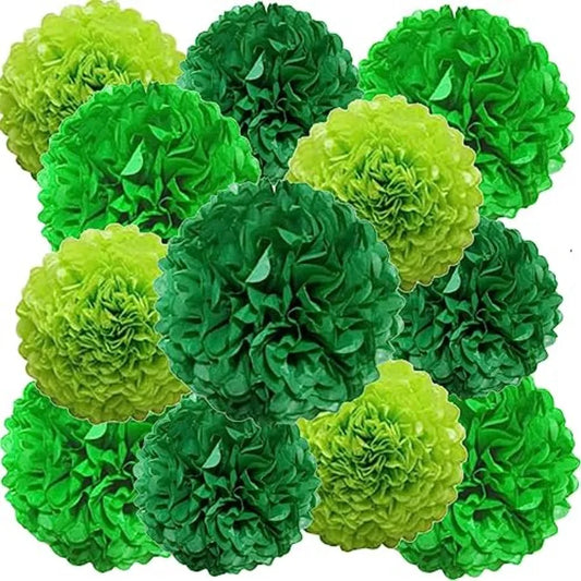 Paper Pom Poms Decorations for Wedding Birthday Party Decoration Ceiling Wall Hanging Tissue Flowers Decorations 3 Colors Dark,