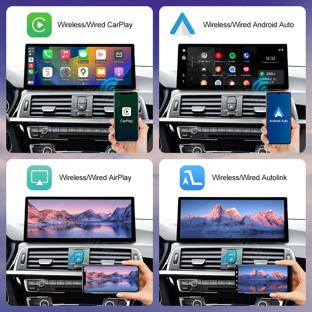 Road Top 12.3 Inch Ultra Thin Screen For BMW 3 4 Series F30 F31 F32 F33 F34 F36 With CarPlay Android Auto