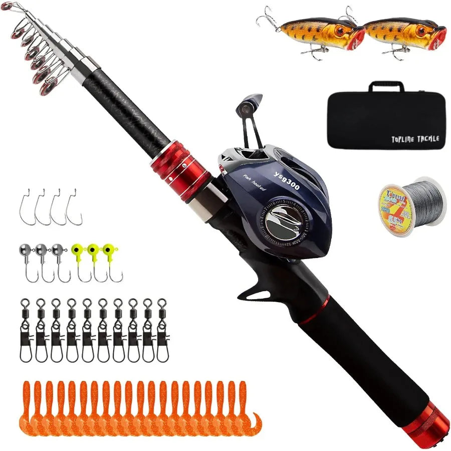 Hign-concerned Telescopic Fishing Rod and Baitcasting Reel