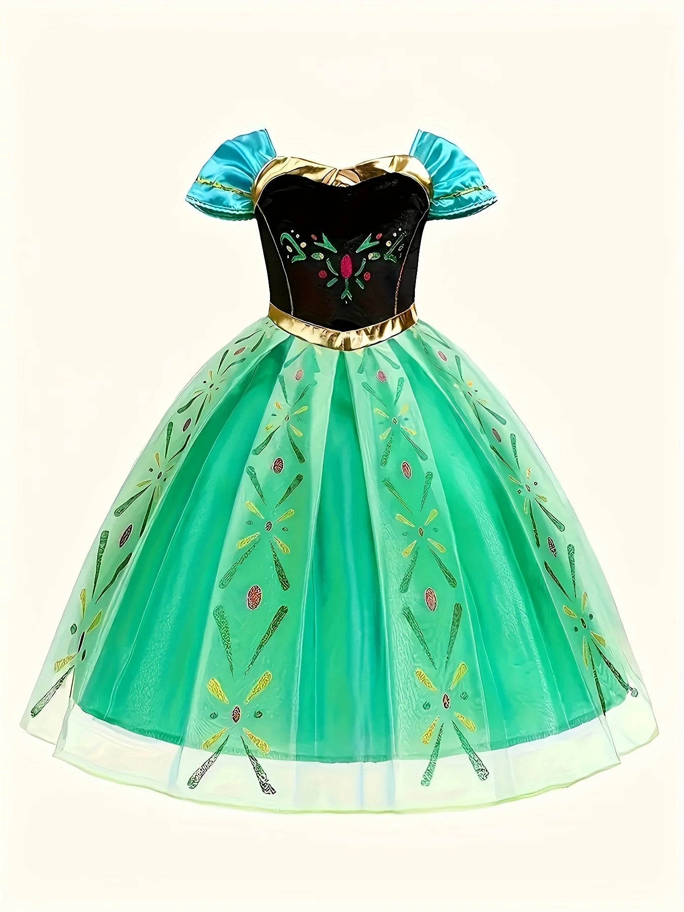 Glowing Green Light Up Princess Dress For Girls Ages 3 To 12 Sparkling Birthday Party Costumes Halloween Cosplay Gift
