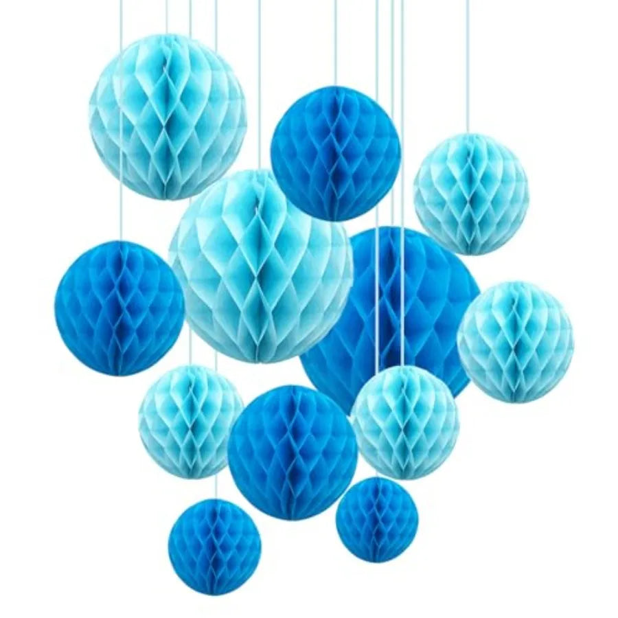 12Pcs 6" 10" Honeycomb Balls Decorations Hanging Tissue Paper Pom Poms for Birthday Wedding Party Decorations, Home Decor