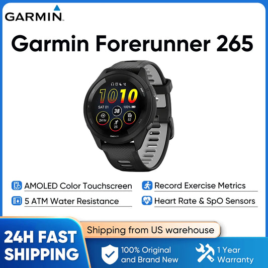 Garmin Forerunner 265 GPS AMOLED Smartwatch With Heart Rate Monitoring