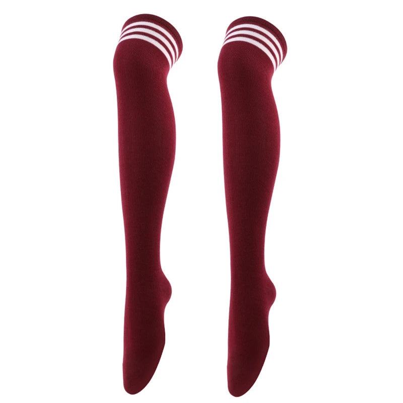 Striped Over Knee Thigh High Socks For Women Comfort