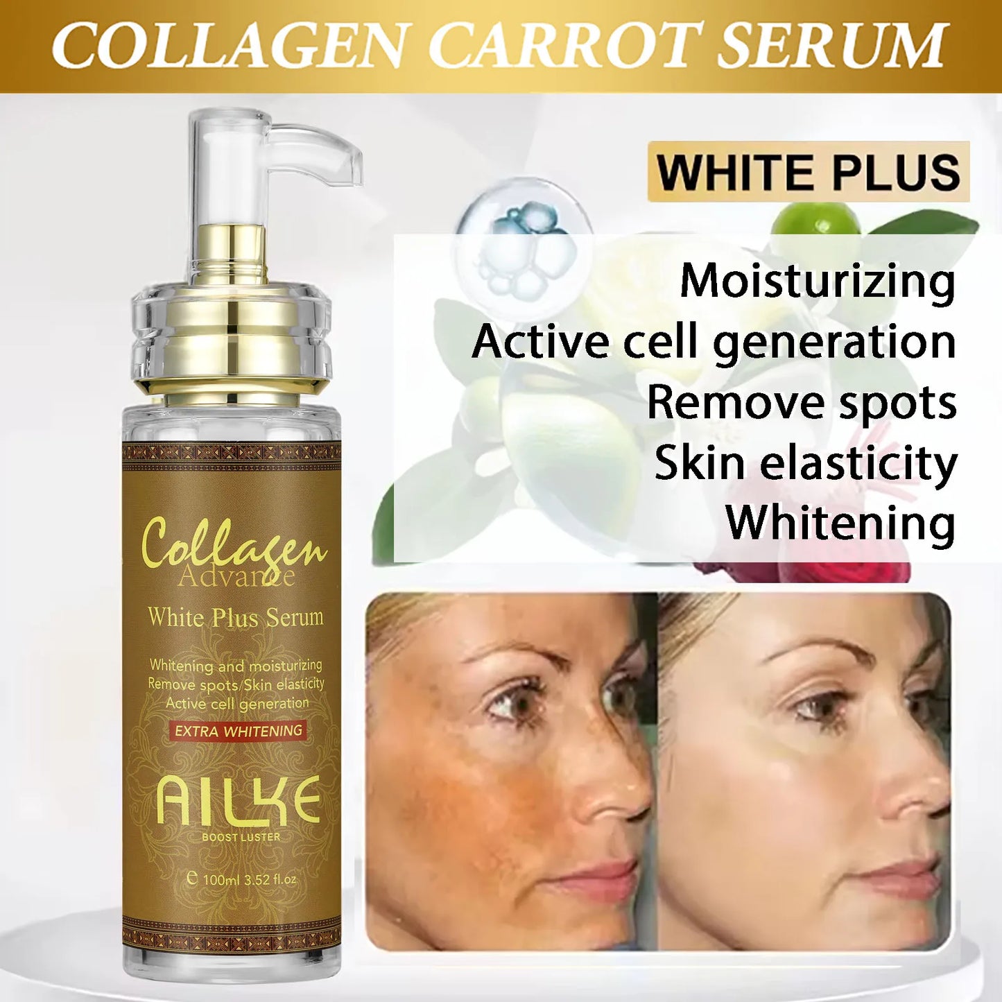 AILKE Whitening Skincare Kit Collagen Carrot Oil For All