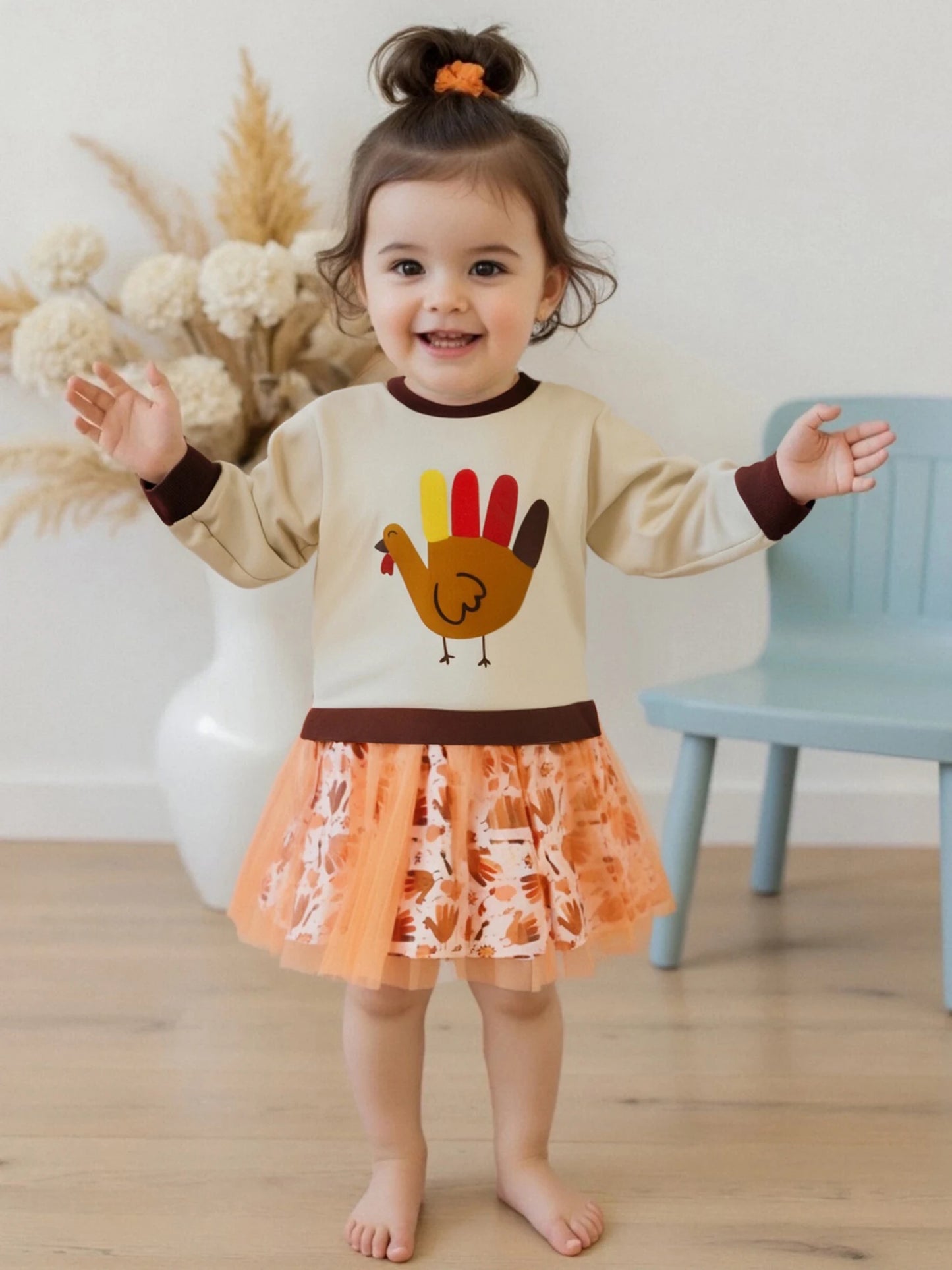 Toddler Halloween Costume Witch Cat Spider Print Tulle Dress and Headband Two Piece Set for Girls Age 1 to 5