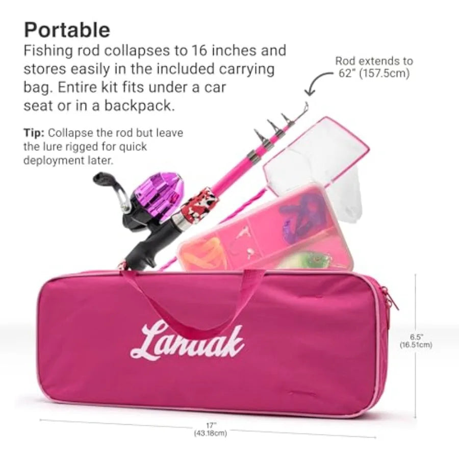 Hign-Con Concerned Telescopic Fishing Pole Set Tackle Box Net