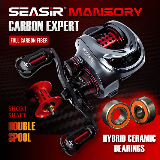 Seasir Baitcasting Fishing Reel 146g Carbon Fiber 11 Plus 1 Ceramic Bearing Seven To One Gear Ratio Saltwater