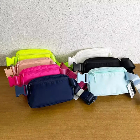 Metal Logo Yoga Waist Bag Crossbody Fitness Wallet