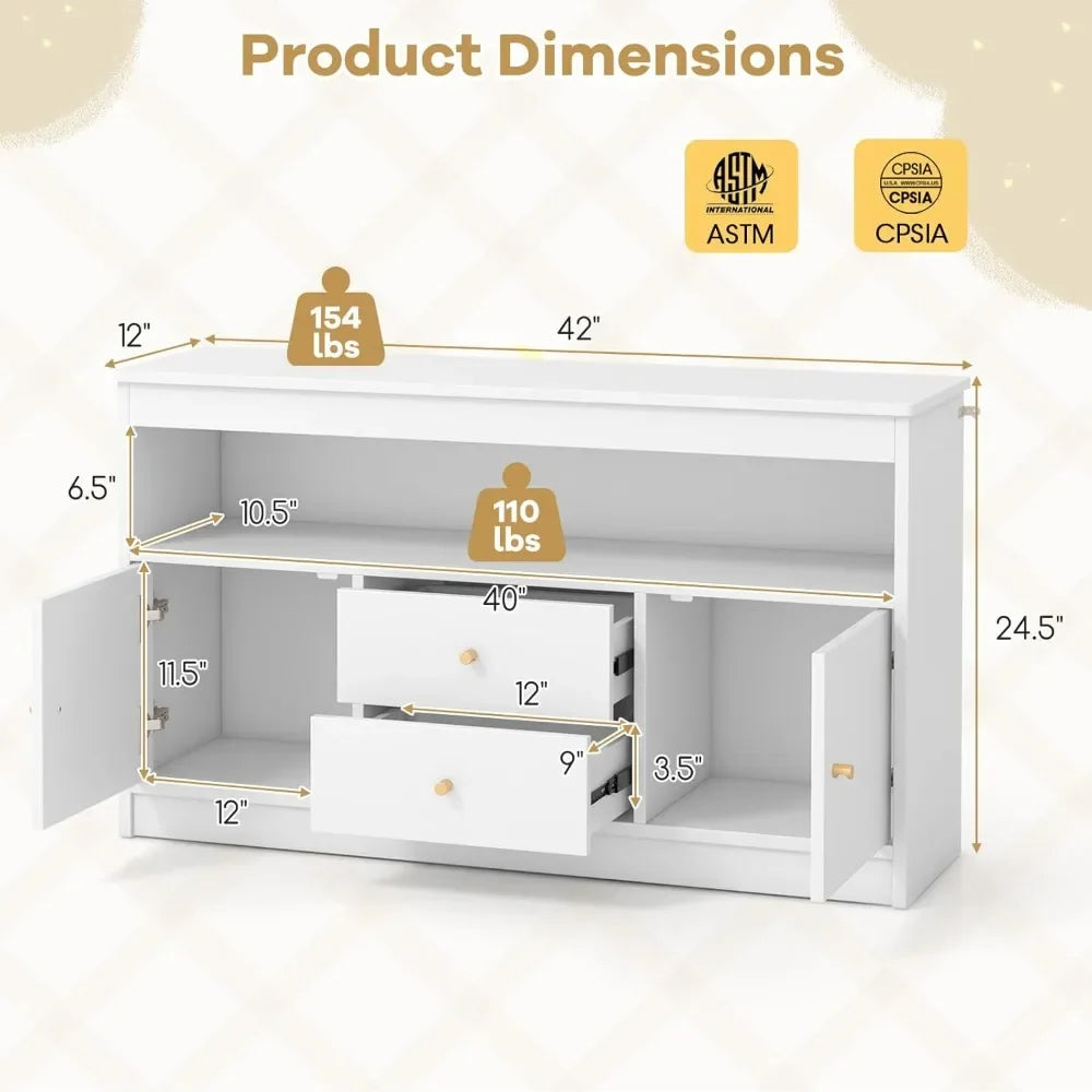 Angduo Toy Storage Organizer Cabinet With 2 Drawers