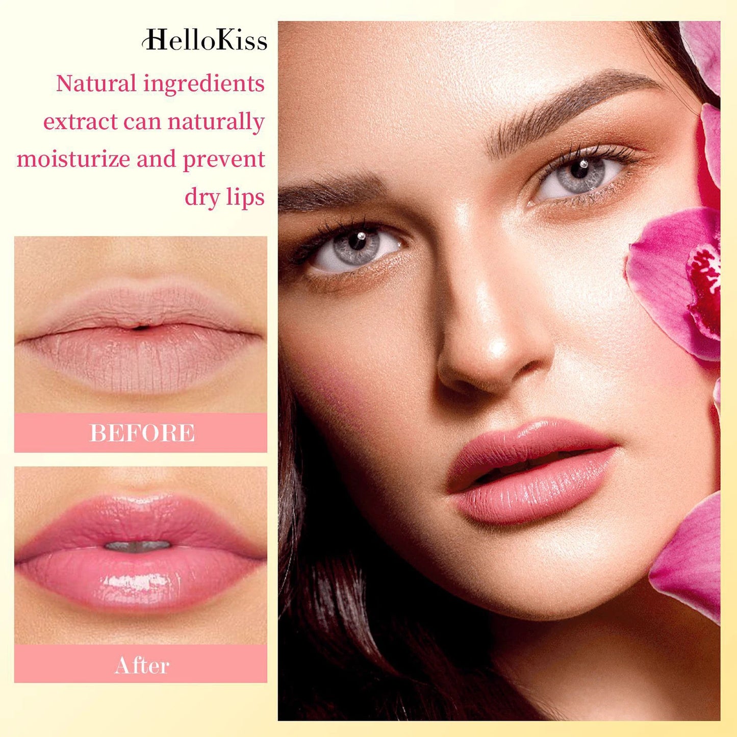 ZaiDoc 3pcs Flower Jelly Crystal Lipstick with Gift Fruit Lip Balm PH Color Changing Moisturizing Lip Gloss Balm Long Lasting Shine Lipstick
