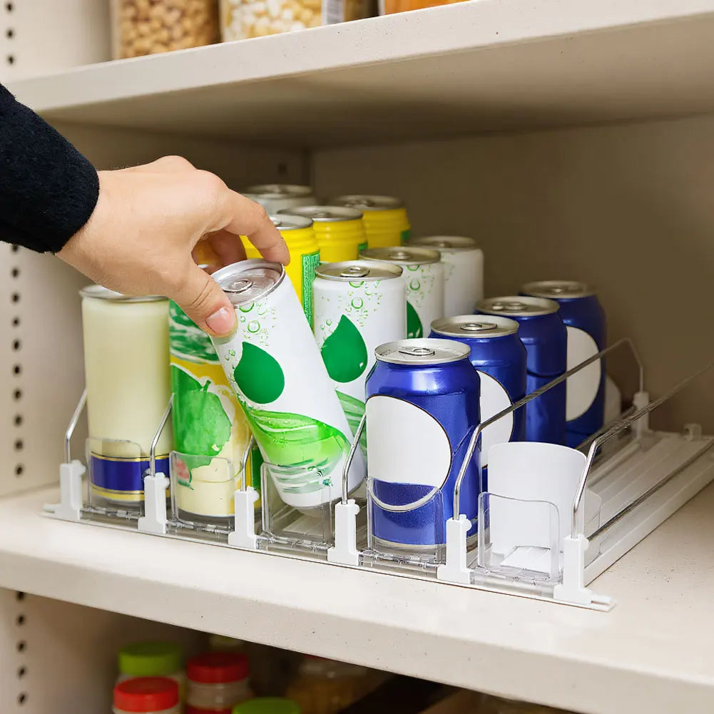 Drink Organizer Automatic Pusher Glide Dispenser For Soda Cans