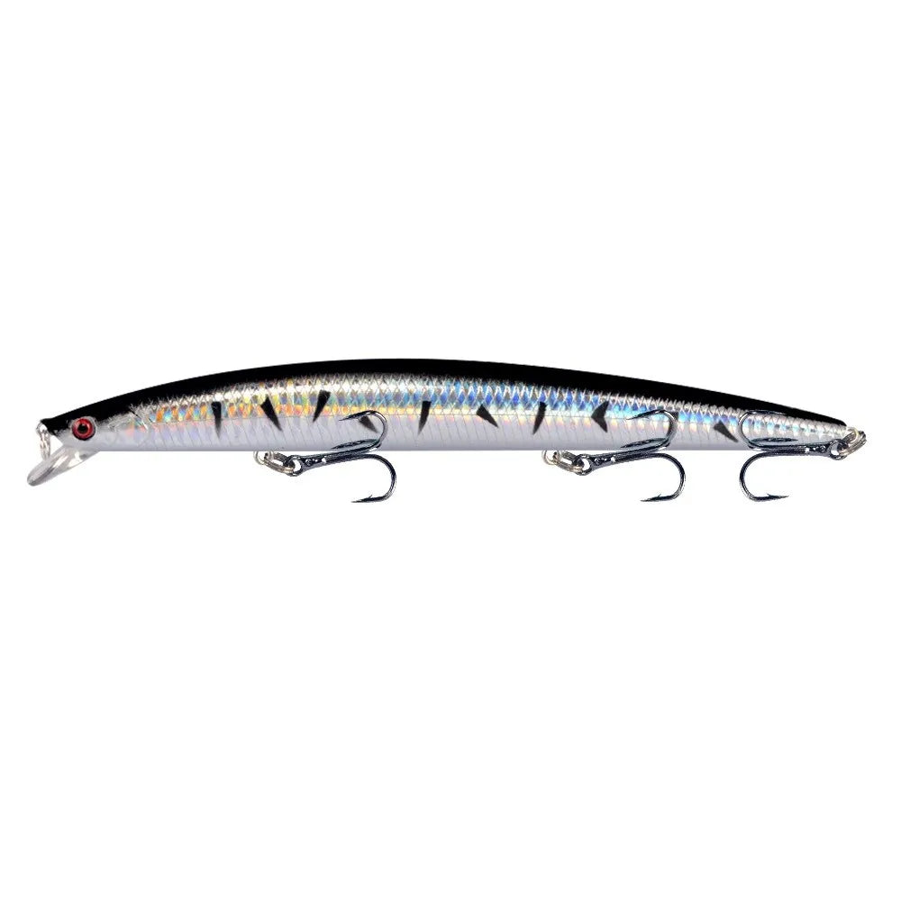 10pcs Long Minnow Fishing Lures Hard Bait Plastic Artificial Bait 18cm/7.9in/24g
