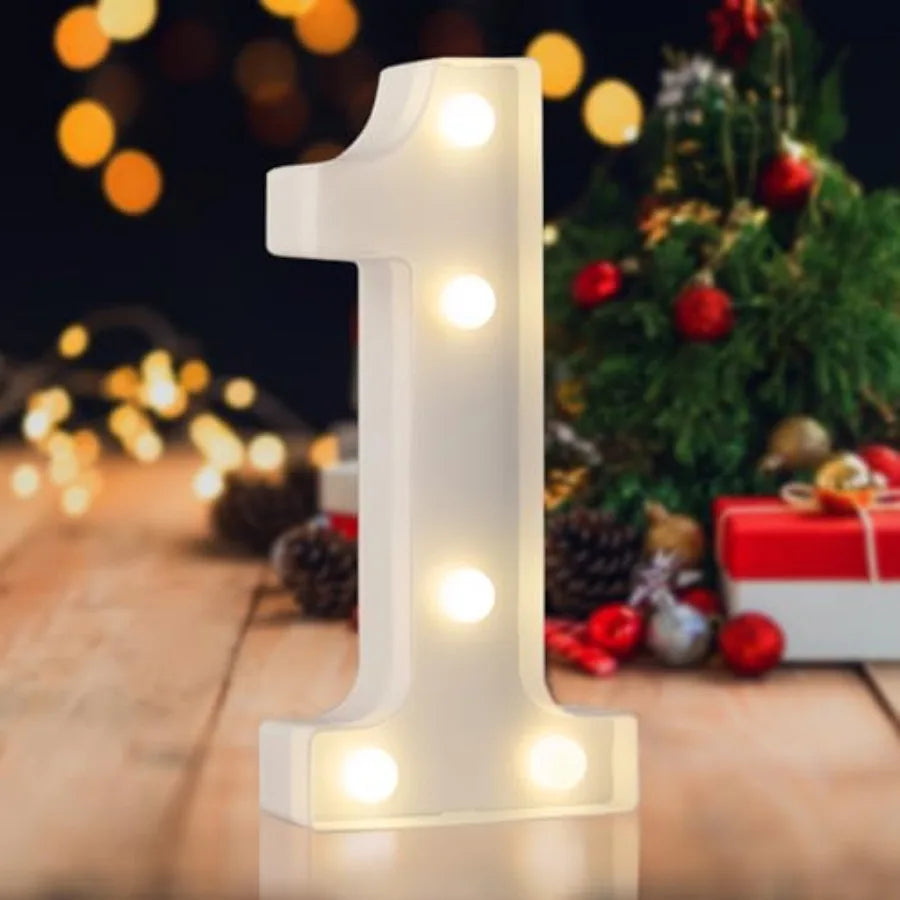 LED Marquee Numbers, 0-9 Light Up Letters, Battery Powered LED Letter Lights for Birthday Party, Christmas Night, Home, Bar, Gr
