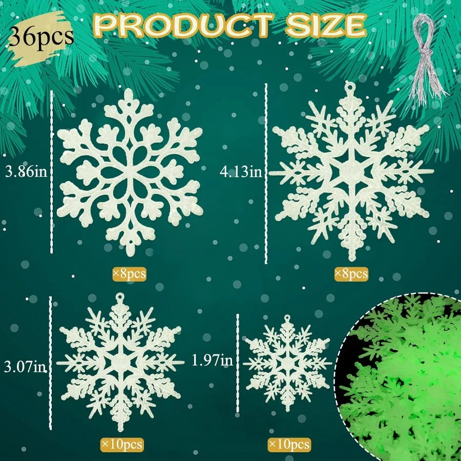 Hign-Concerned Glow In The Dark Snowflake Ornaments