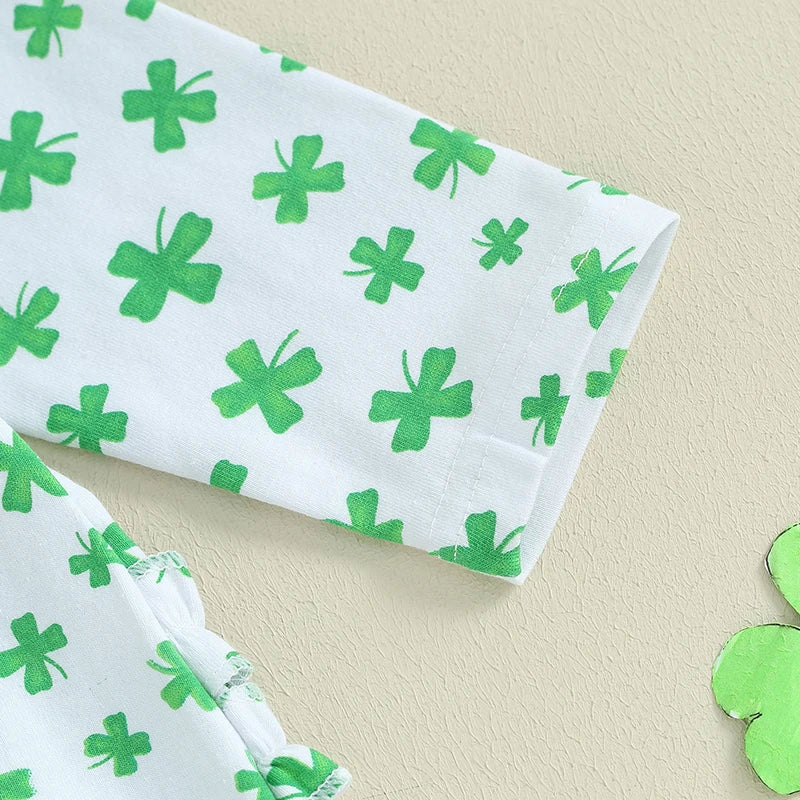 CatheryCN Infant Unisex St Patrick Day Romper Set With Headband