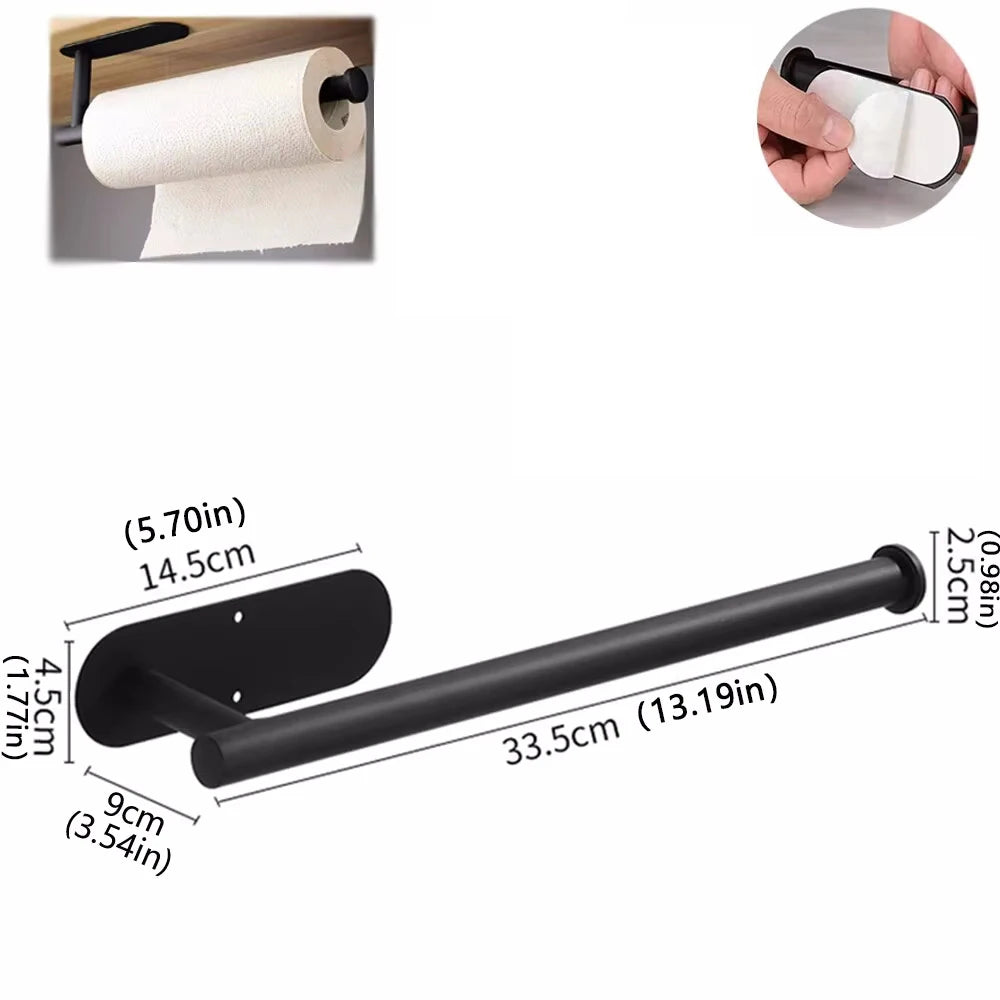 Paper Towel Holder Adhesive Wall Mount Kitchen Organizer