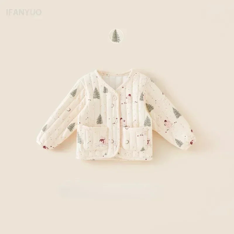 CN Kids Velvet Jacket Nordic Style Warm Lined Coat