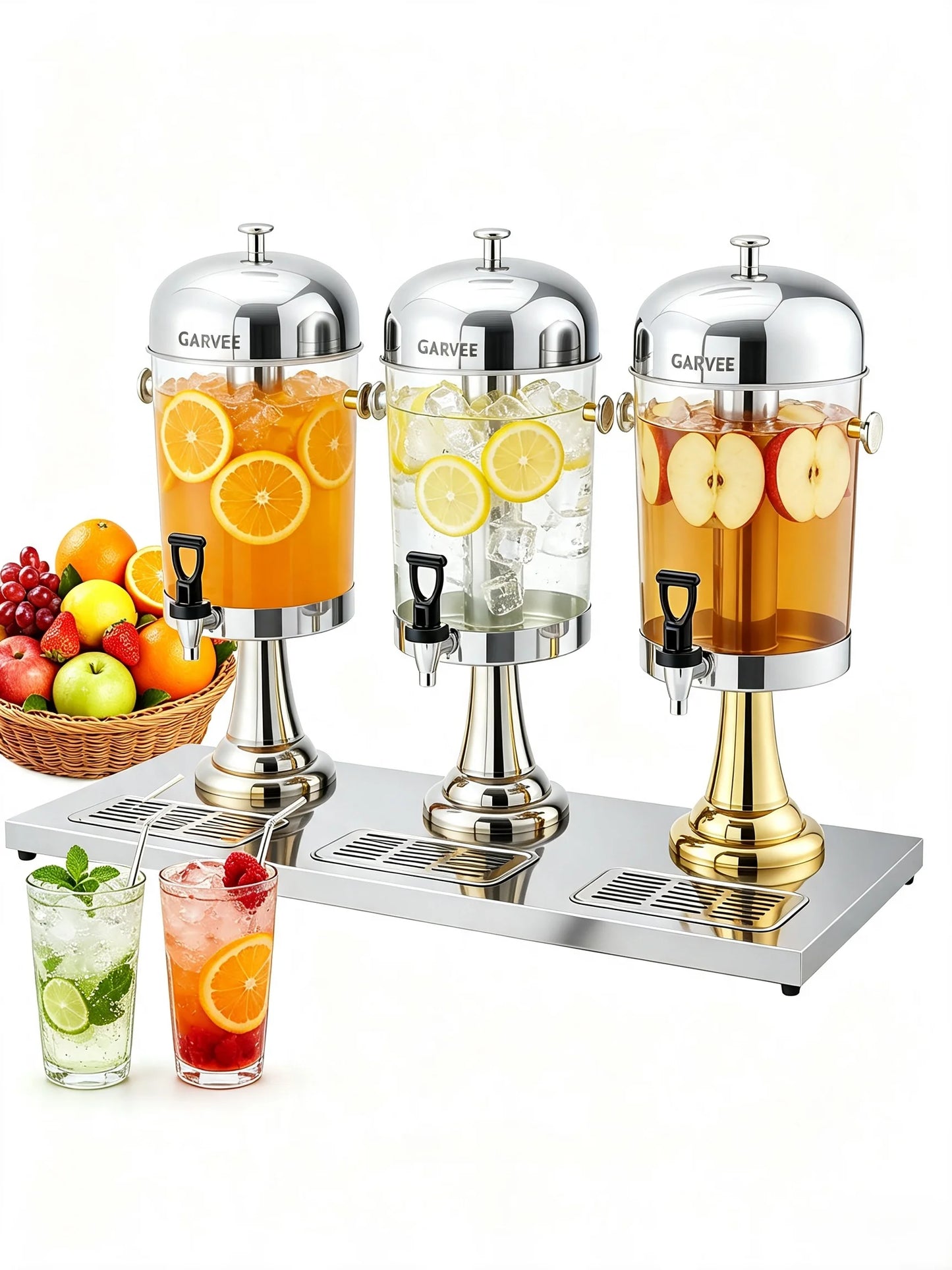 Tacleekii Commercial Stainless Steel Beverage Dispenser With Stand