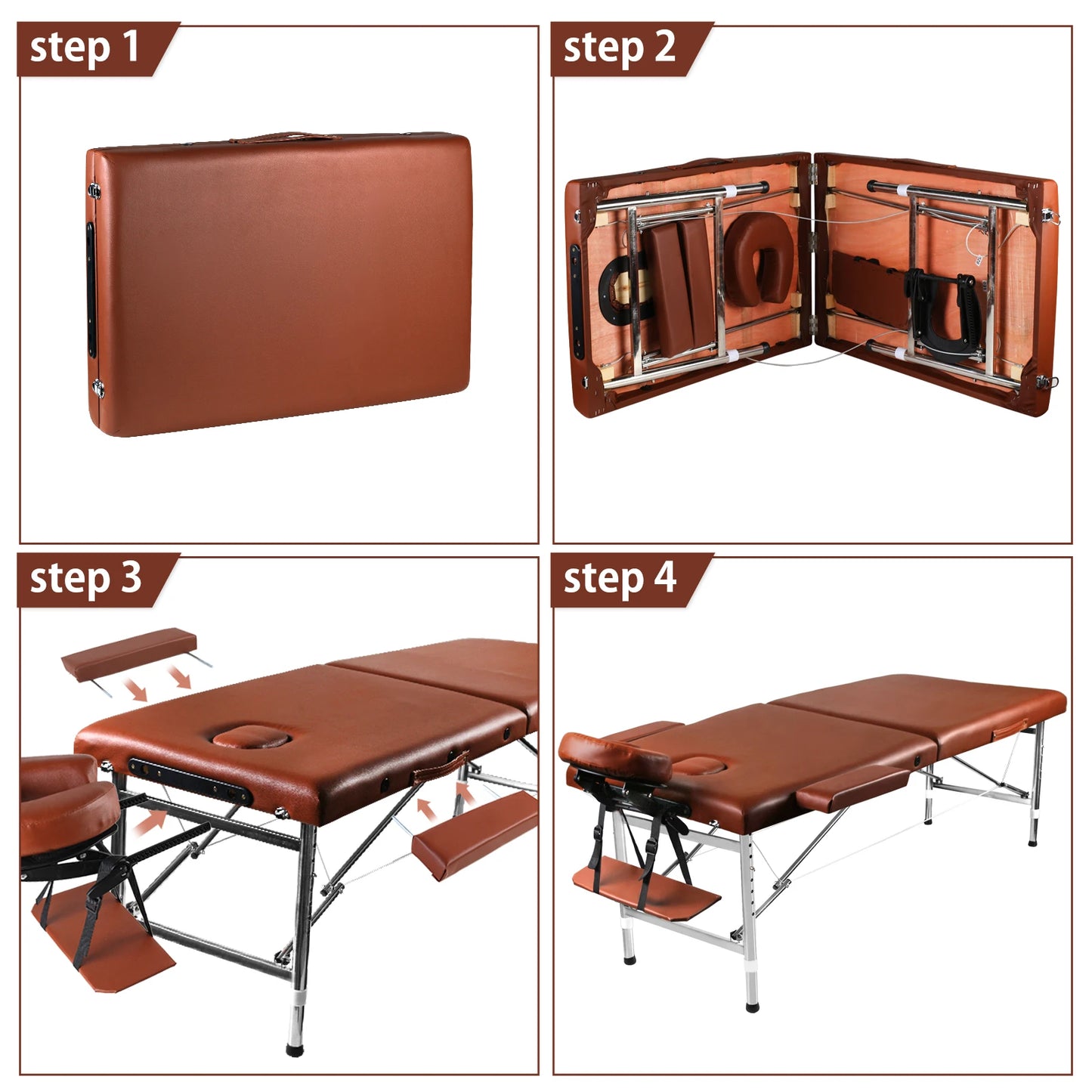Massage Tables Portable 24"Wide Adjustable Folding Massage,Light weight Aluminum Tattoo Table for Spa and Beauty Professionals