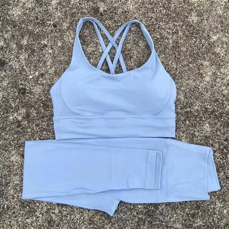 Fitness Set With Yoga Bra And High Waist Leggings 2PC