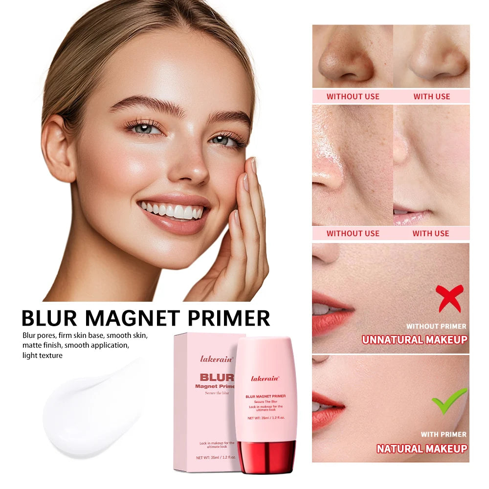 Blur Magnet Pore Blur Primer Matte Finish Oil Control Moisturizing Evens Skin Tone Seamless Long Lasting Makeup Base Flawless Face Primer
