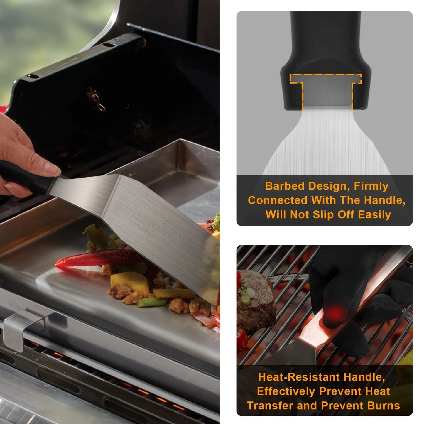 15 Piece Flat Top Grill Tool Set For Blackstone And Camping Stainless Steel Accessory Set For Outdoor Grilling