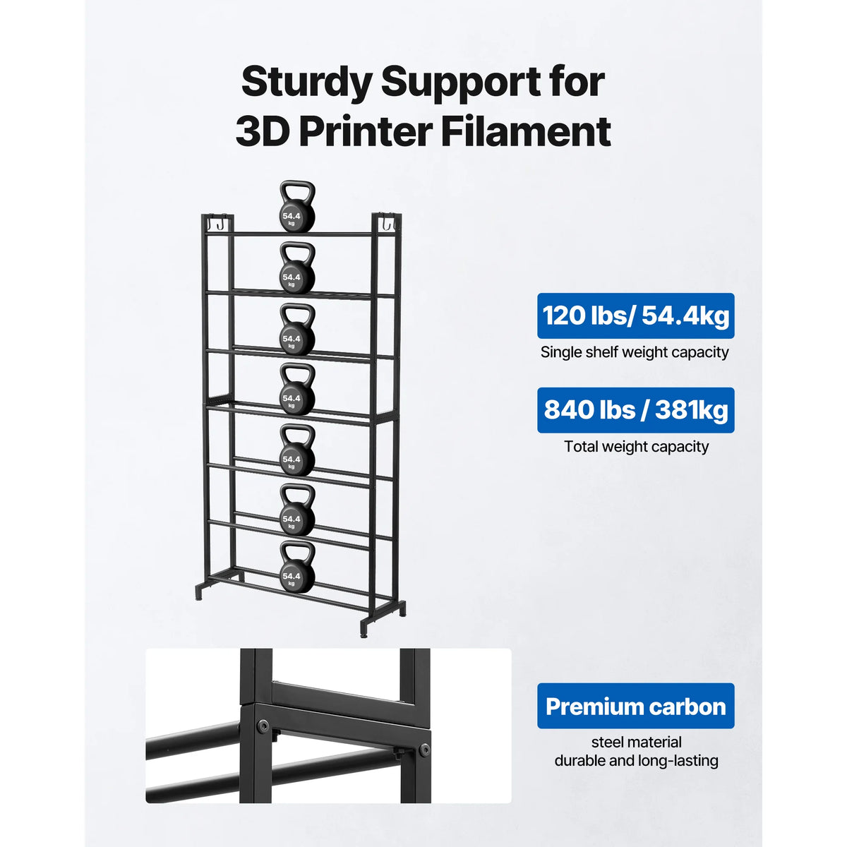 SucceBuy 5/7 Tier 3D Printer Filament Storage Rack Filament Spool Holders Storage Shelves for Home Office 3D Printing Studio