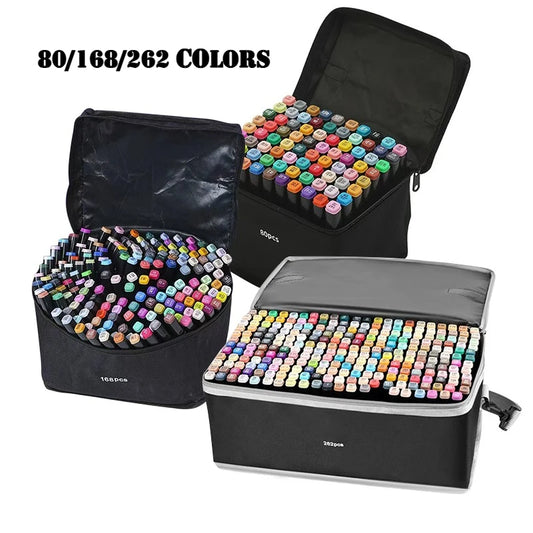 80/168/262 Colors Marker Pen Markers Set Sketch Set Design Double Head Brush Pen Art Supplies Design Marker