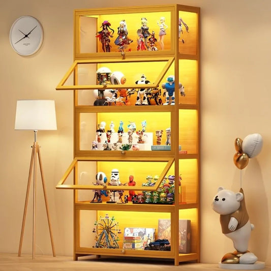 XMSJ Display Cabinet With Acrylic Doors 5Tier Curio Case