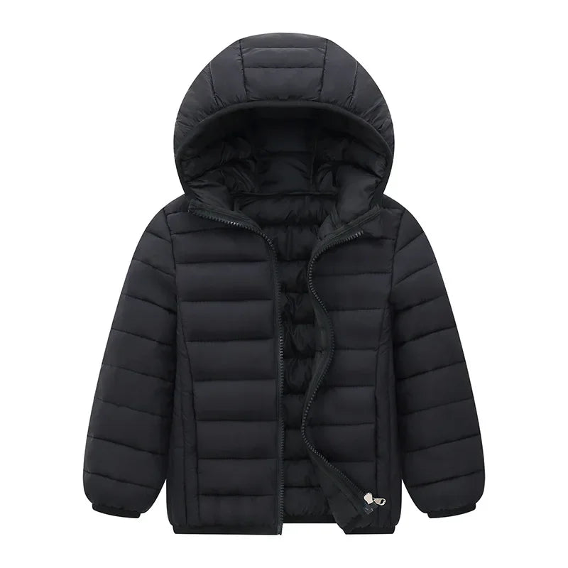 BOTEZAICN Kids Hooded Down Jacket Winter Outerwear Zipper Coat