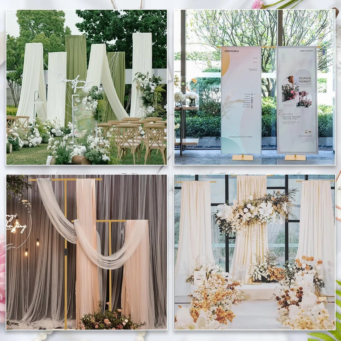 Adjustable Metal Backdrop Stand For Wedding And Party Decor