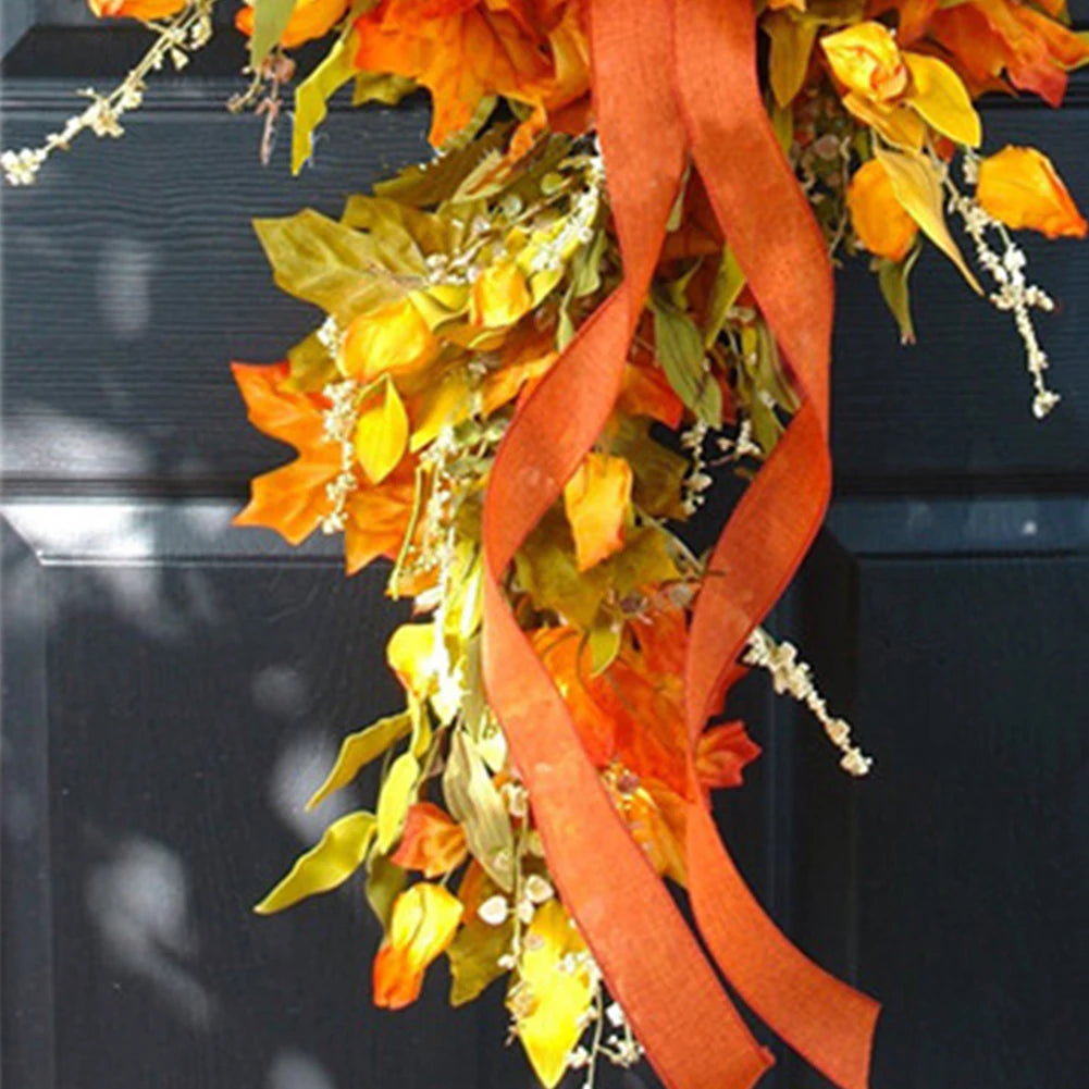 Shunmaii Thanksgiving Farmhouse Wreath Autumn Maple Leaf Indoor Decor