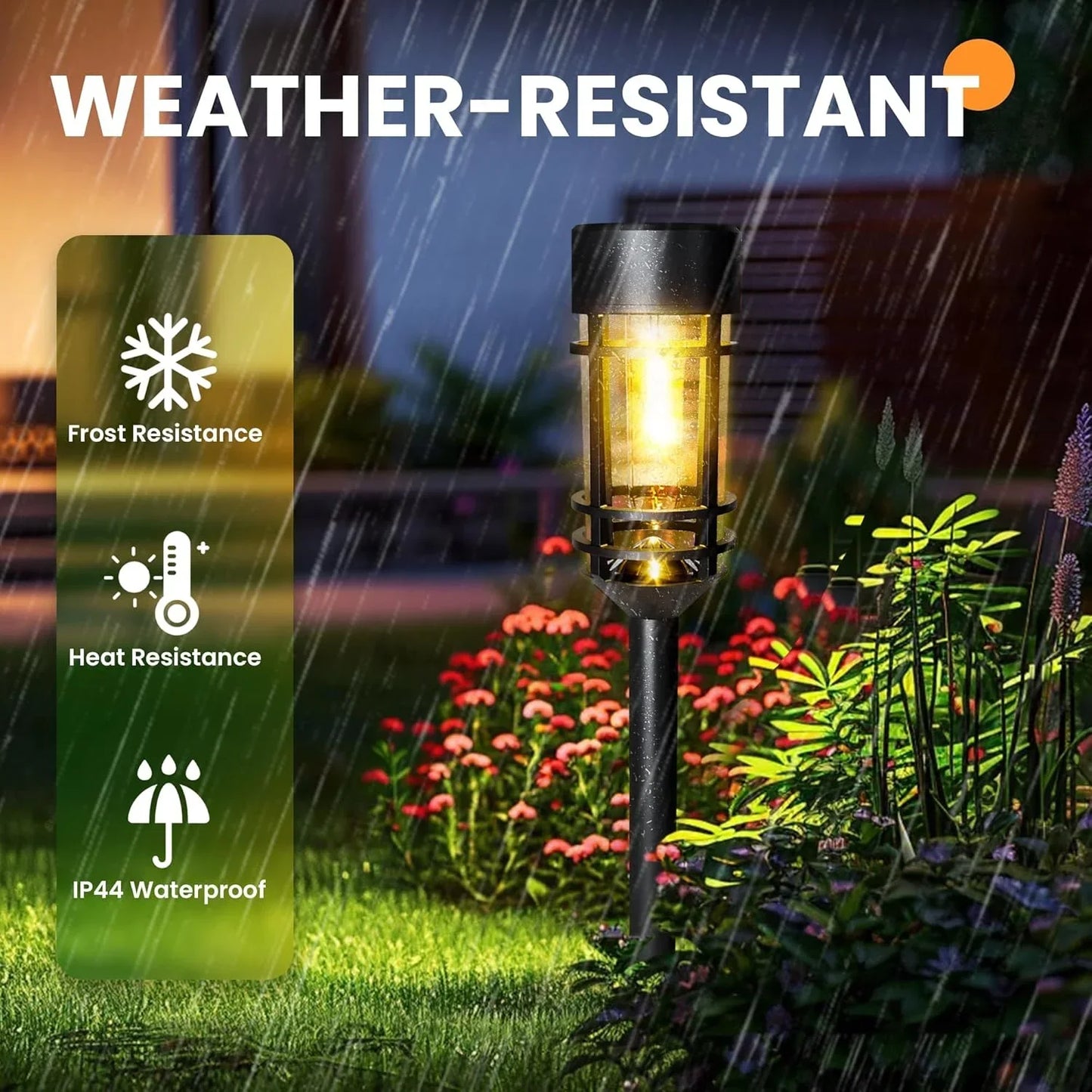 4 Sets Outdoor Solar Street Lights Waterproof Landscape Path Yard Sidewalk Warm White LED Bulbs Included