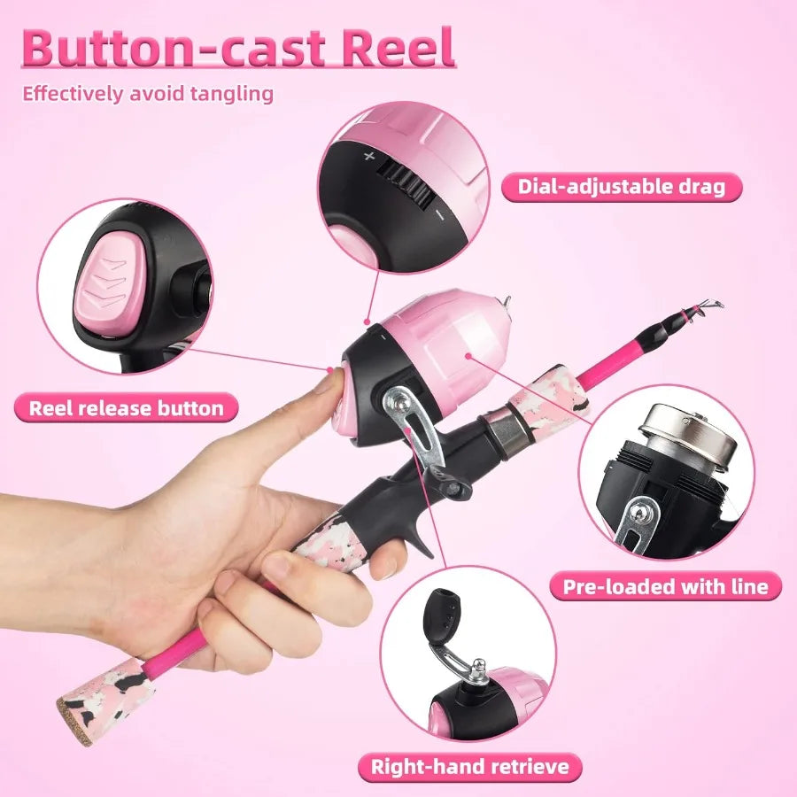 Hignconcerned Portable Telescopic Fishing Rod And Reel Kit