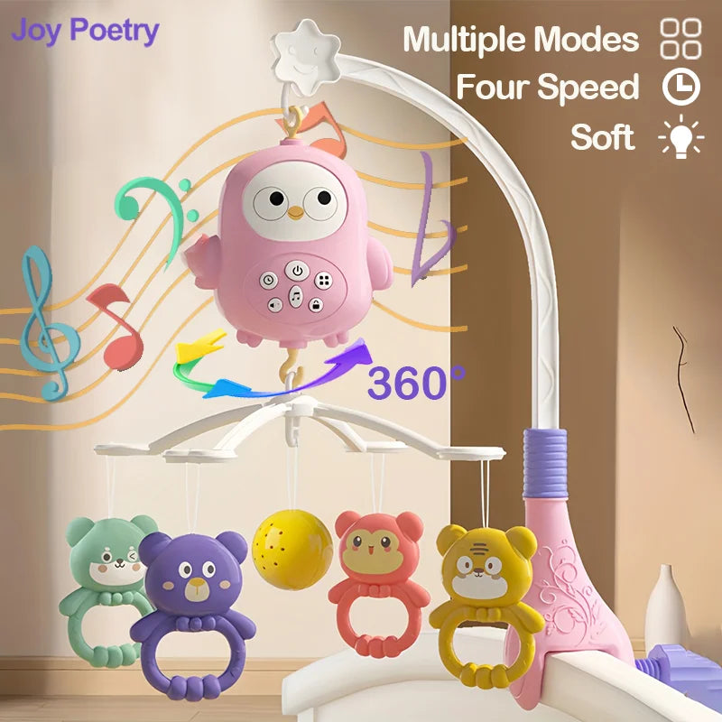 Musical Crib Mobile for Baby, 360° Rotating Baby Mobile with Soft Night Light & Multi-Soothing Modes, Infant Sleep Soother