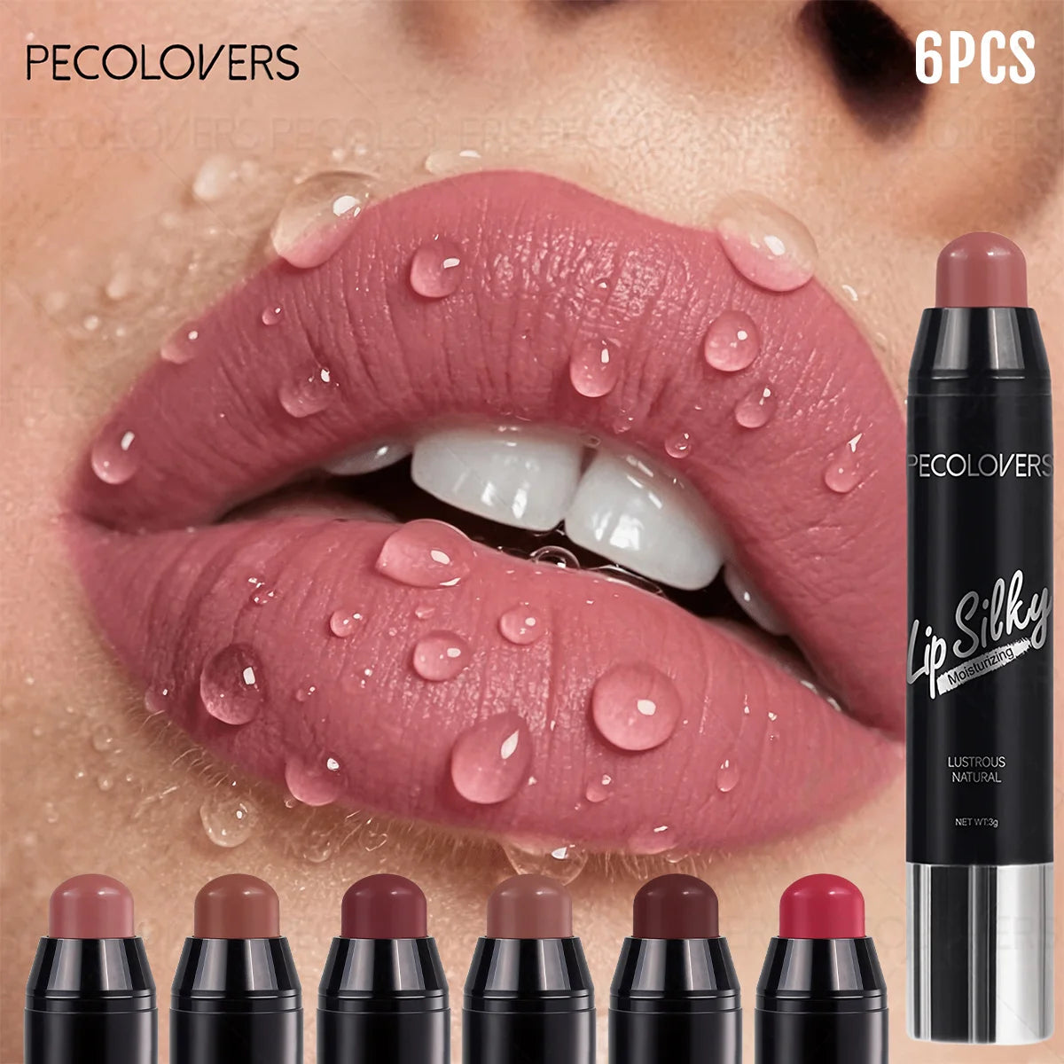 6PCS/SET Hydrating Lipstick Crayon Kit, 2-in-1 Natural Lip and Cheek Color, Soft Creamy Texture, Easy Blend Lightweight Formula, Moisturizing Lip Care for Daily Wear, Portable Makeup Pen Set
