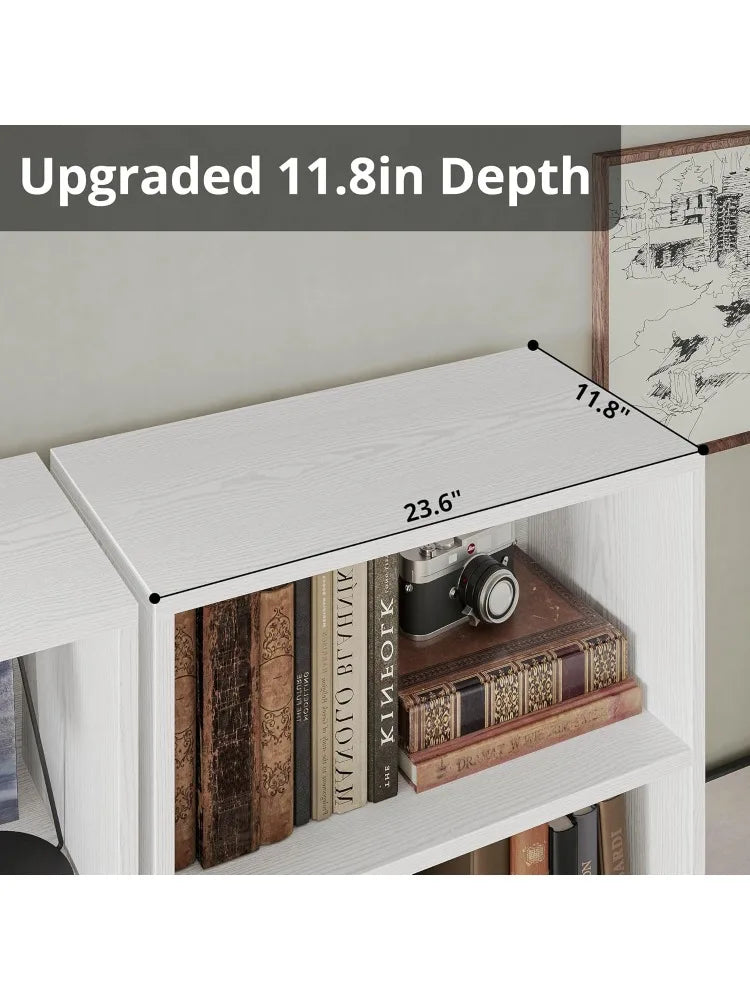 High Concerned Bookcases with Doors Five Shelf Display