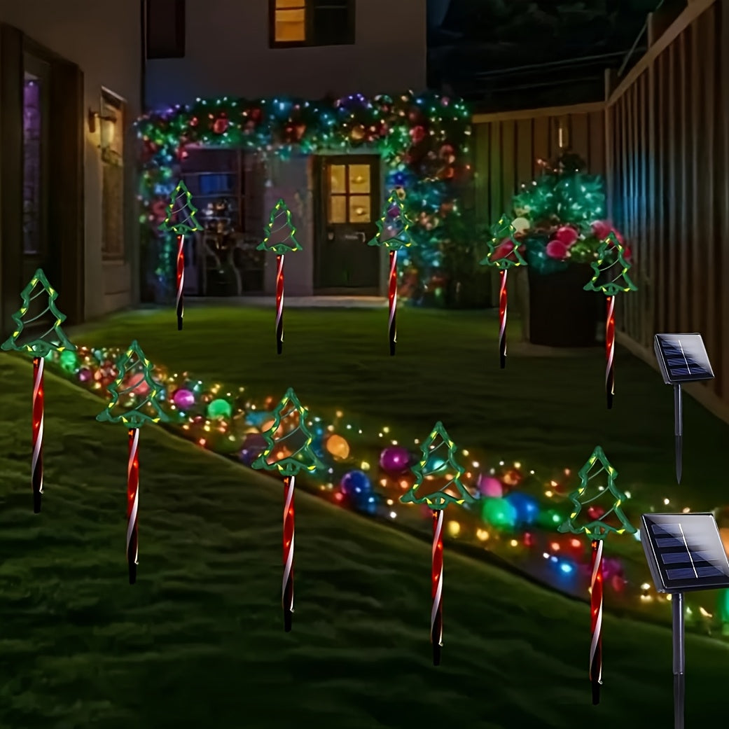 18 Pack Solar Cane Lights, Acrylic Christmas Tree Lights, 192 LED Light Beads, Outdoor Christmas Scenery, Yard, Garden Holiday Decoration Lights, Multi-Mode Lighting, Christmas Decoration Enthusiasts, Holiday Shoppers