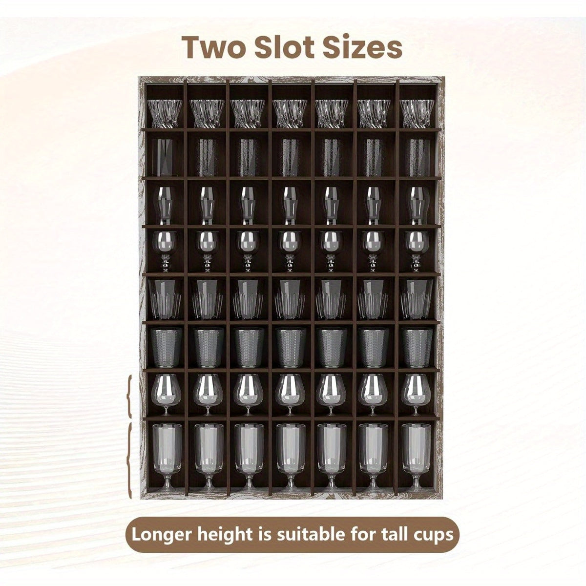 Nisorpa Wall Mounted Display Cases for Shot Glasses 56 Slots
