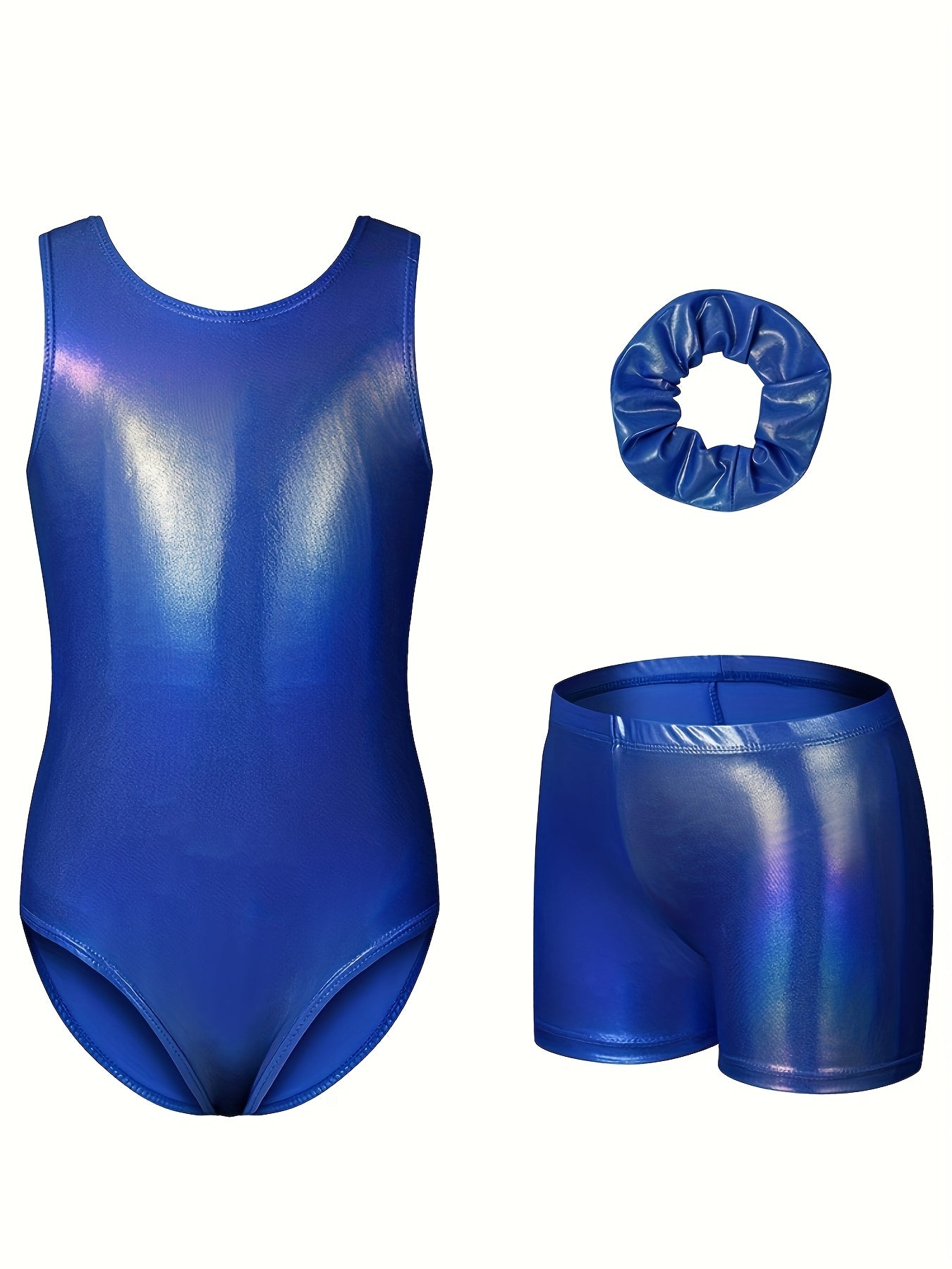 Girls Gymnastics Bodysuit Set With Shorts And Headwear Outdoor