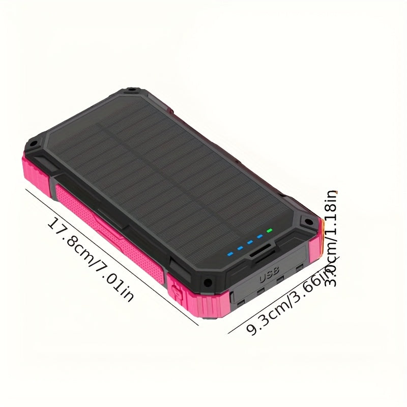38800mAh USB Portable Solar Charger With LED Flashlight Compass Hiking Buckle Ideal Travel Camping Power Bank