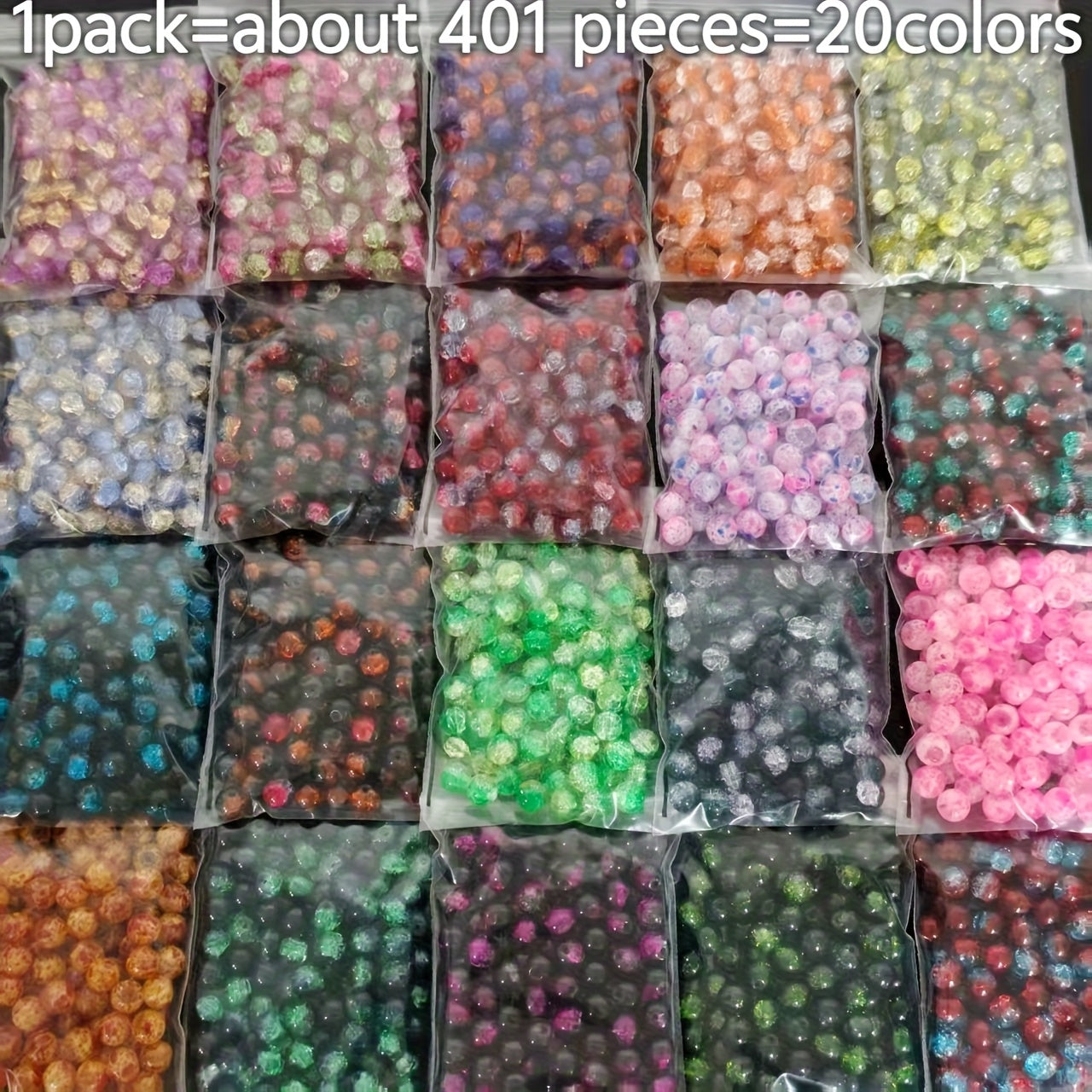 Glass Beads Set 401Pcs for Jewelry Making Supplies