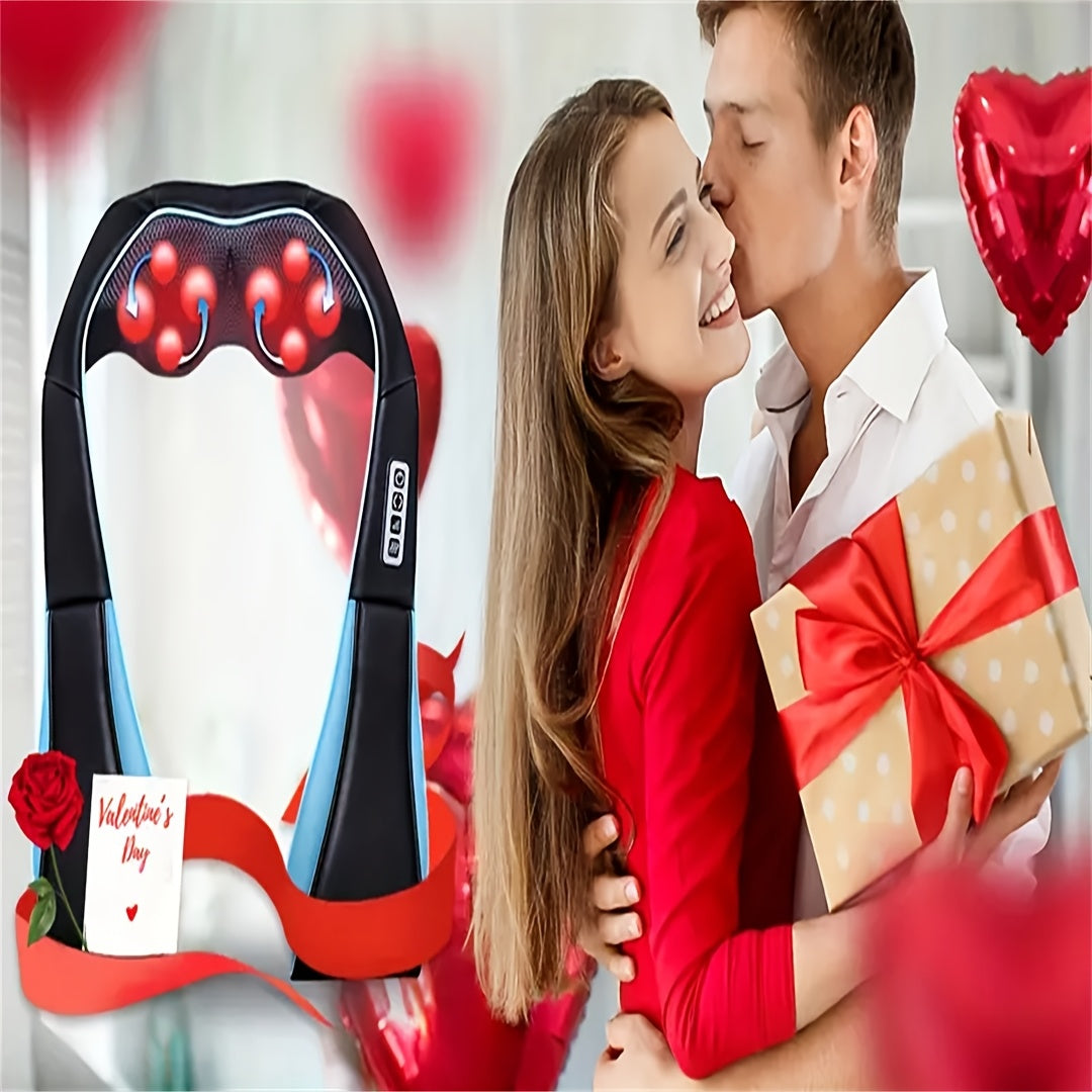 Neck Massager And Shoulder Massager with Heating Function, Deep Kneading Massage Pillow, Suitable for Full-body Muscle Massage, Can Be Used At Home, In The Office, Or In The Car, The Perfect Gift for Mom And Dad, Valentine's